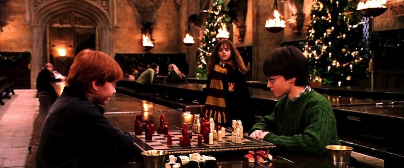 The trio that grew up in front of the world’s eyes. Daniel Radcliffe as Harry Potter, Rupert Grint as Ron Weasley, and Emma Watson as Hermione Granger. Here, you can see Christmas once again surrounding the characters. Courtesy of Warner Bros. Pictures