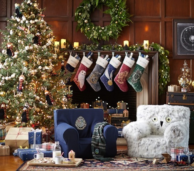 Pottery Barn’s Harry Potter holiday collection includes stockings, ornaments, furniture, tabletop, and dining ware. They have so much to offer, they could rename themselves the Potter Barn! Photo courtesy of Pottery Barn