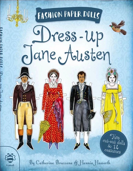 Paper dolls, such as these by Catherine Bruzzone and Hennie Hawthorn, have long spotlighted the characters of Austen’s fiction.