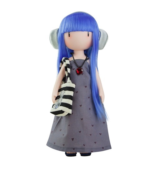 Dear Alice, an almost 14-inch doll, manufactured by Paola Reina of Spain. Santoro has licensed Woolcott’s original artwork in the doll world. This doll had a honeysuckle rose aroma.