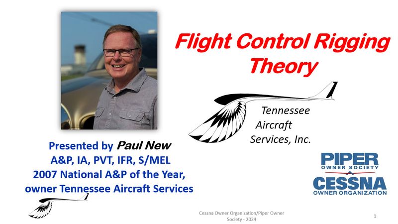 Basic Theory Flight Control Rigging Webinar w/Paul New