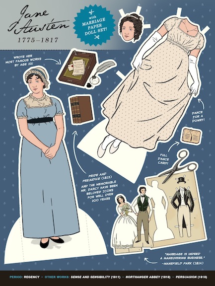 Illustrator Kyle Hilton showcased the marital complexities of an Austen epic with his paper doll.