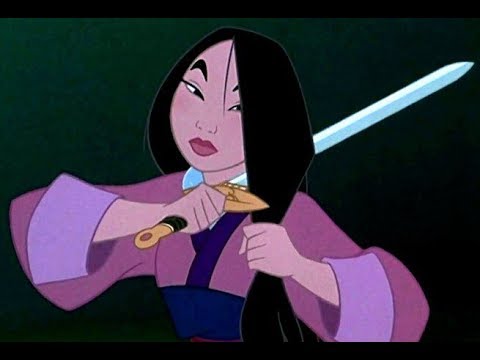 Mulan bravely chops off her hair and leaves home in order to serve in the Chinese army instead of her ill father.