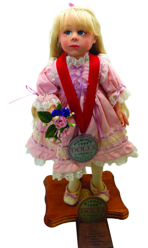 Abby is the first doll that Moulton entered into the DOLLS Awards of Excellence competition, and she won. “This was in 1999, and I made her for Heartland Mint for Home Shopping Europe. I still have this doll,” Moulton said.
