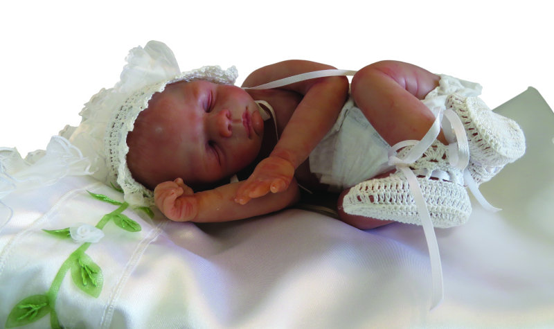 Moulton has a deep attachment to this OOAK baby named Brook. “She went to a private collector after a lot of back-and-forth asking me to sell her. There are not many dolls you have such a strong connection to that you sculpt. It was hard for me to let her go. She has won a few awards.”