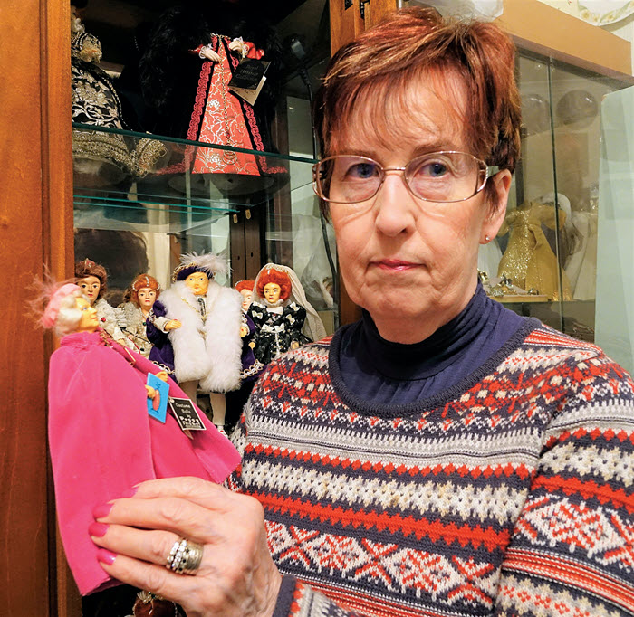 British researcher-collector Christine Poulten surrounded by her Nisbet collection. Photo courtesy of Christine Poulten
