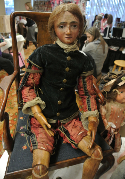 This rare example of an antique wooden body was on display at a Crossroads show.