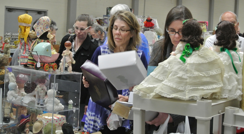 The view from the Kathy Platt booth at the Crossroads show in Roseville, Calif.