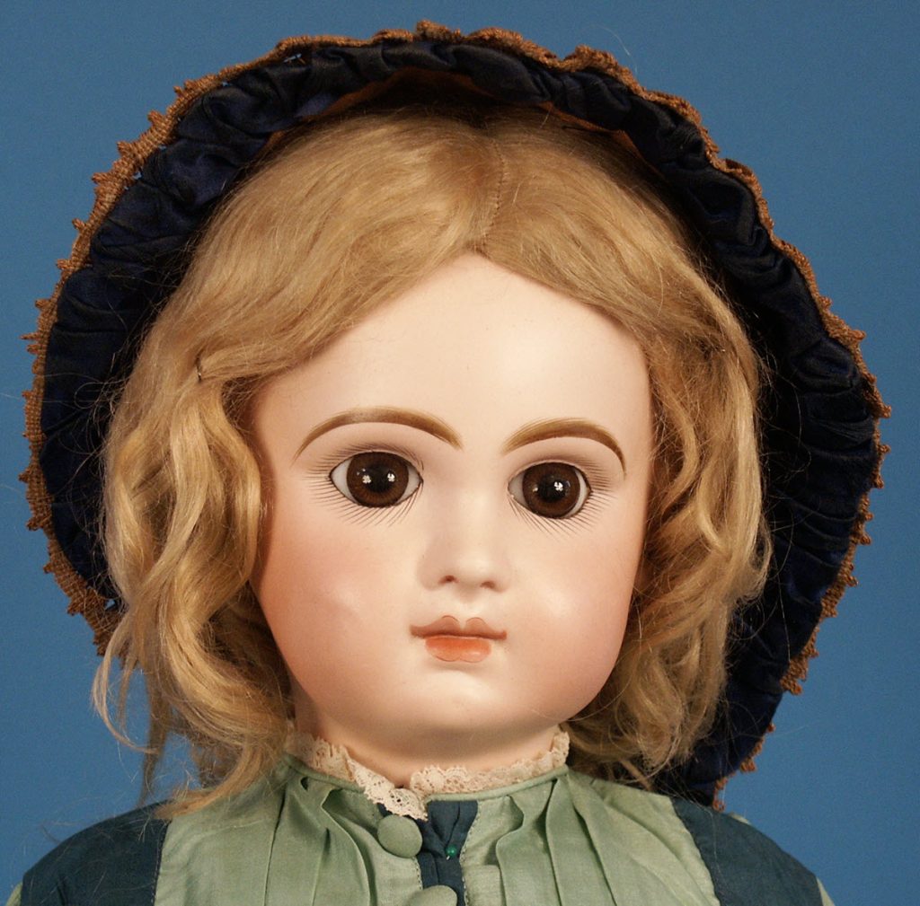 close up of jumeau bebe doll head