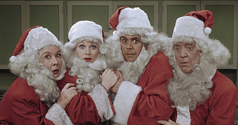 I Love Lucy cast as Santas