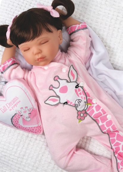 Sleeping Tall Dreams is a technological wonder. Paradise Galleries has made her to simulate a baby with a beating heart.