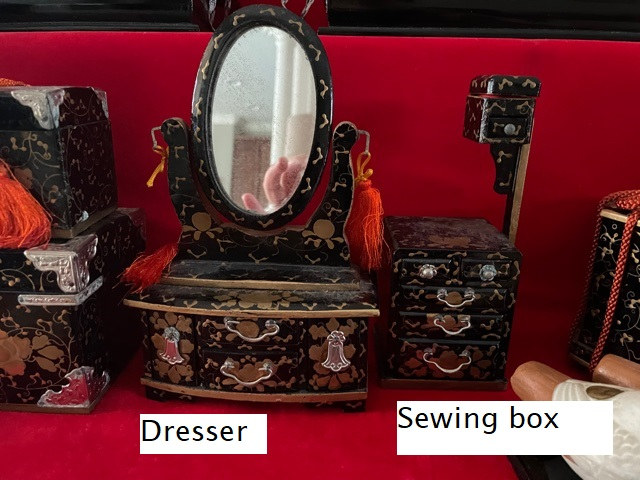 Scale models of household goods for a Hina Ningyo display.